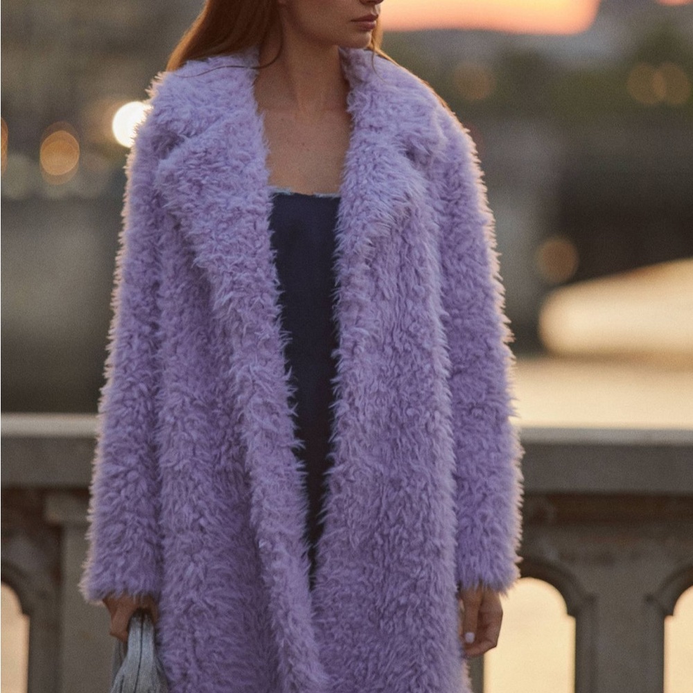 Anthropologie Lilac Teddy Jacket